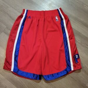Adidas Detroit Pistons Basketball Shorts Mens XL Red NBA Athletic